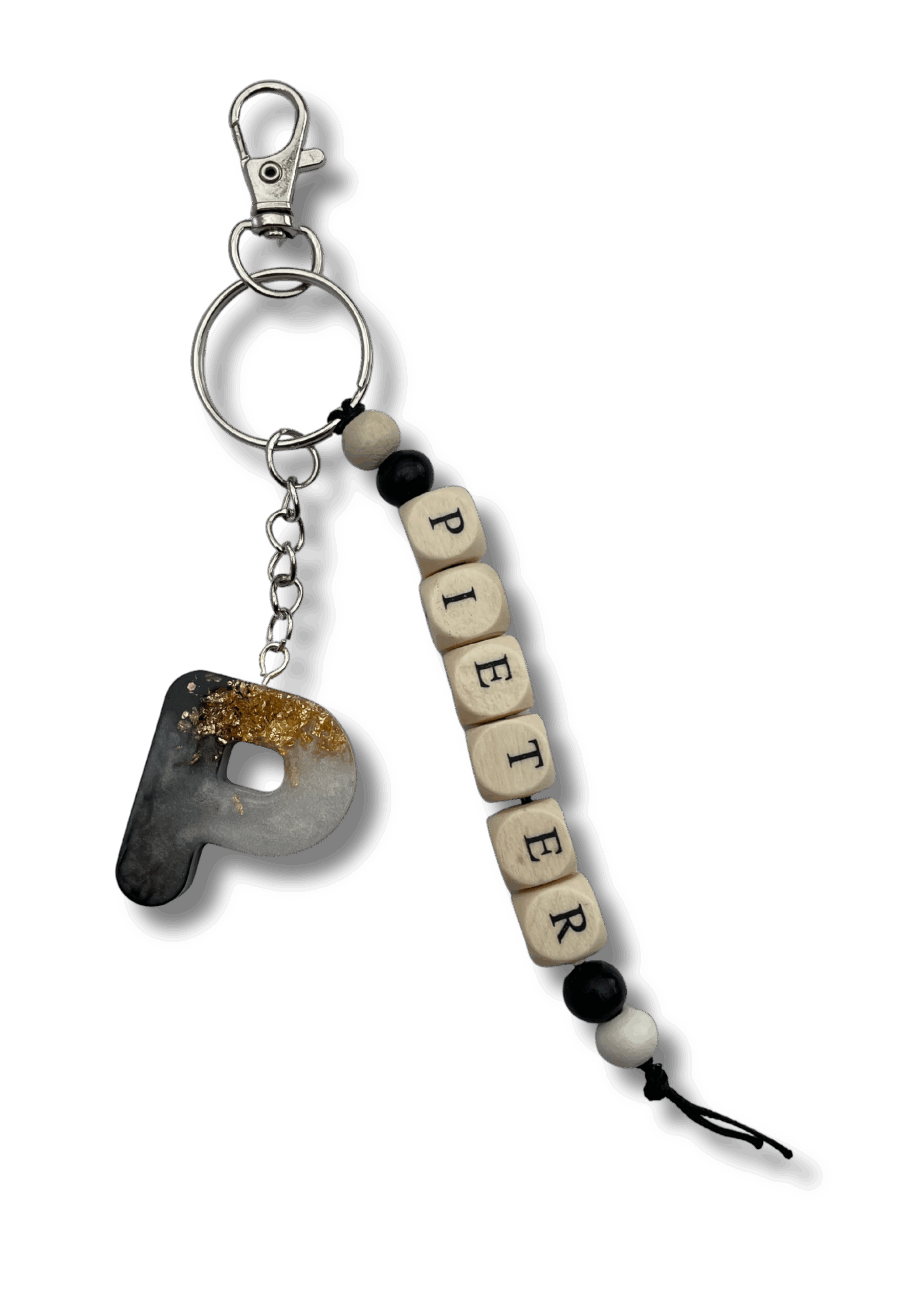 naam met houten kralen